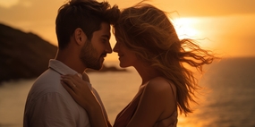 日暮黄昏浪漫氛围感情侣写真图片